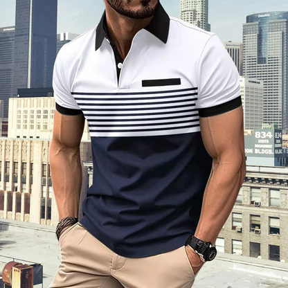 Alex™ • Herren-Kurzarm-Poloshirt mit Streifenmuster