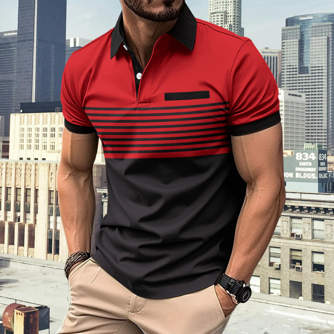 Alex™ • Herren-Kurzarm-Poloshirt mit Streifenmuster