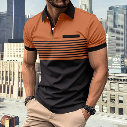 Alex™ • Herren-Kurzarm-Poloshirt mit Streifenmuster