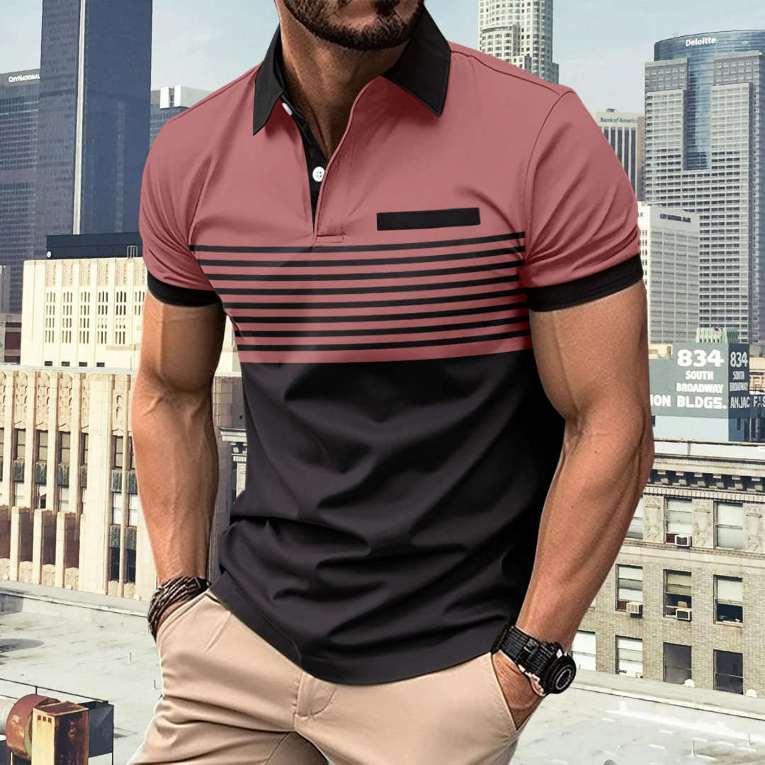 Alex™ • Herren-Kurzarm-Poloshirt mit Streifenmuster