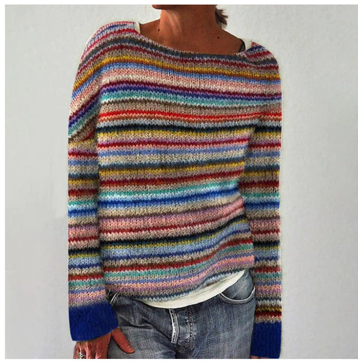 Emma™️ •  Vintage isländischer Strickpullover mit Tribal-Blumen