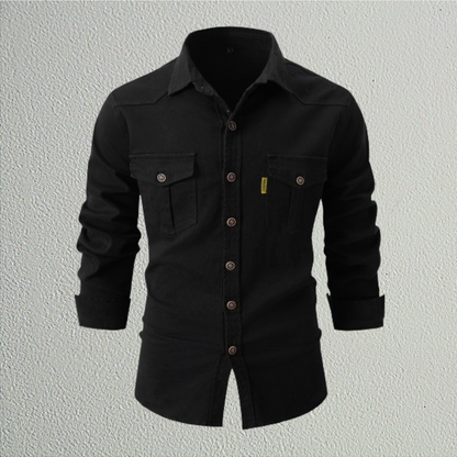 Lothar® • Hemd mit Stehkragen aus Baumwolle, elegant und casual